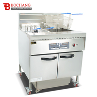 Friteuse commerciale multifonctionnelle électrique OEM à 2 cuves et 2 paniers, la plus populaire, 380 V avec chariot filtrant à huile