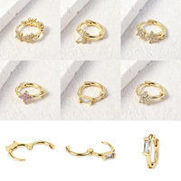Anting Hoop Fashion Grosir ZUOLA, Lapisan Emas Asli 18K, Bertabur CZ, Model Kupu-kupu, Anting Huggie untuk Tulang Telinga, Tahan Air