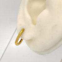 Venta al por Mayor de Joyería Fina JJ BRAVO P2802, Aretes Huggie de Oro Amarillo Sólido de 14K, Modernos, Libres de Níquel y Plomo, para Mujer