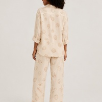 Bedruckte Loungewear Atmungsaktive Damen-Schlafanzüge Cardigan mit Knöpfen Nachtwäsche Femme Kleidung Baumwoll-Pyjamas für Frauen Set