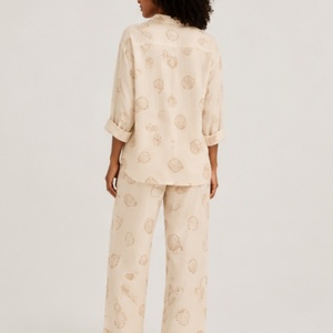 <span class=keywords><strong>Pigiama</strong></span> da <span class=keywords><strong>Donna</strong></span> Stampato, Abbigliamento da Notte Traspirante, Cardigan con Bottoni, Abbigliamento da Notte Femminile, Set <span class=keywords><strong>Pigiama</strong></span> in <span class=keywords><strong>Cotone</strong></span> per Donne - Product Image 3