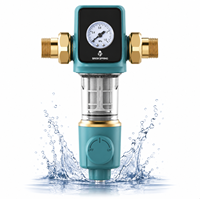 Préfiltre domestique à siphon de recirculation automatique 40 ou 300 microns pour toute la maison, 5m³/h, en maille SUS316L, entraîné par l'eau