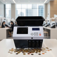 Trieur et compteur de pièces de monnaie à grande vitesse 600 pièces/min, 4 compartiments, avec écran LCD, trémie de 500-600 pièces et détection de contrefaçon