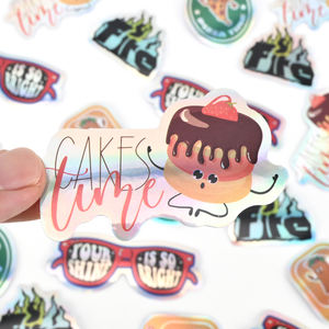 สติกเกอร์ไดคัทไวนิลกันน้ำสำหรับเด็กสติกเกอร์โลโก้การ์ตูนสีเงินโฮโลแกรมสำหรับเด็ก - Product Image 2