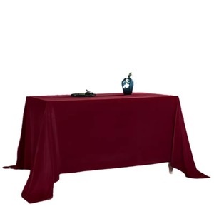 Nappe en velours rouge rectangulaire pour mariage, fiançailles, couleur unie, style hôtel - Product Image 2