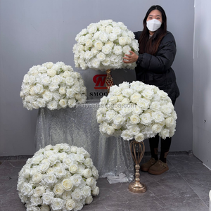 Arreglo Floral Personalizado, Bola de Flores de Rosas Blancas, Centro de Mesa de Flores Artificiales para Decoración de Mesa de Boda - Product Image 4