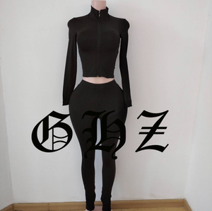 Quần Áo Các Nhà Sản Xuất Tùy Chỉnh Bodycon Phụ Nữ Tracksuits Loungewear Phụ Nữ Bộ Dây Kéo Áo Khoác Với legging Phụ Nữ Hai Mảnh Thiết Lập - Product Image 2