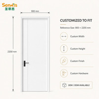 Porte intérieure moderne en MDF peint blanc, rainurée verticalement, insonorisée, sur mesure pour chambre, hôtel, appartement