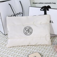 Pochette de voyage matelassée légère et imperméable avec fermeture éclair et logo personnalisé, grande capacité, pour maquillage et cosmétiques