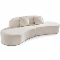 Canapé moderne blanc pour salon - Modèle FB-2804 au design en arc pour invités