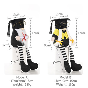 Nuevo juguete decorativo transfronterizo: muñeco Rudolph sin rostro con patas colgantes, gorro de graduación y gafas. - Product Image 3