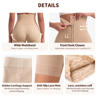 Direct usine, Culotte gainante taille haute confortable et respirante, à maintien moyen, avec fermeture à agrafes, couleur unie, effet rehausseur de fesses