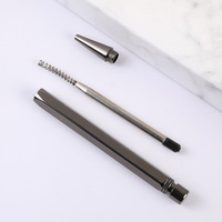 Nouveau stylo bille hexagonal en métal noir et or avec logo personnalisé, écriture fluide, clip métallique pour le bureau et les affaires