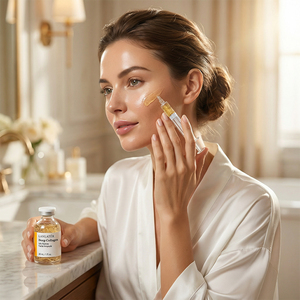 Ampoule faciale personnalisée au collagène organique en profondeur, peptides, acide hyaluronique, sérum éclaircissant hydratant - Product Image 2