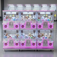 Mini Grue à pinces géante 4 joueurs, jeu d'arcade familial, distributeur de porte-clés, monnayeur, pour ours en peluche et poupées