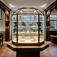 Vitrine à bijoux arquée de comptoir avec dôme de présentation et éclairage LED - Design écologique