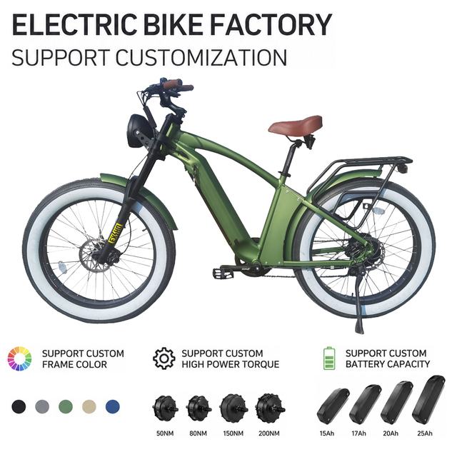 All Terrain 750watt Electric Bike Fat Tire 48V 15Ah Bigger Capacity Battery 26 Inch Mountain Ebike Powerful E Bicycle