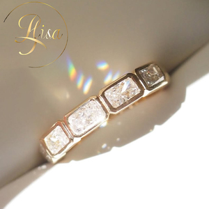 Anillo de eternidad de diamantes de laboratorio VVS certificados por IGI, apilable, de plata 925, con diamantes de laboratorio de corte baguette, engaste de orientación <span class=keywords><strong>este</strong></span>-<span class=keywords><strong>oeste</strong></span>, joyería para mujer. - Product Image 1