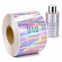 Étiquettes personnalisées en vinyle auto-adhésif résistant aux UV et aux rayures pour pots de miel, bouteilles de saké, spiritueux, parfums, holographiques, découpées
