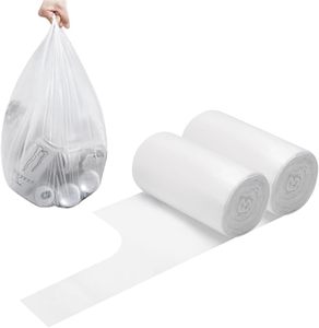 <b>Large</b> Handheld Kitchen Trash Bags for Home, Thickened Vest Style, Leak Proof, Milky White, Suitable Daily Waste Storage - Product Image 1