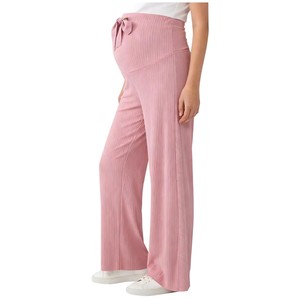 Pantalon de maternité côtelé à taille haute pour femme, coupe large et fluide, confortable et extensible, idéal pour la <span class=keywords><strong>grossesse</strong></span> et la détente - Product Image 4