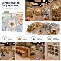 Parque Infantil Modular para Niños, Supermercado, Policía, Bomberos, Ciudad, Cruce Peatonal, Carretera, Certificado CE, Zona de Centro Comercial, Pueblo de Juguete