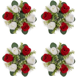 Venta al por mayor de flores artificiales peonía Rosa vela centros de mesa rosas de seda para mesa Primavera Verano corona puerta delantera bodas fiesta - Product Image 5