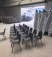 Chaise de bureau empilable en plastique PP avec connecteur, chaise de formation, chaise d'auditorium pour assise en rangée
