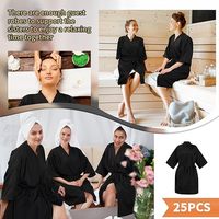 Capa de Peluquería con Logotipo Personalizado, MOQ Bajo, Bata de Barbería y Spa, Kimono de Poliéster con Bolsillo para Clientes de Salón de Belleza
