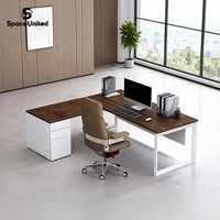 Ensemble bureau et chaise de direction SpaceUnited avec pieds modernes, mobilier de bureau pour poste de travail