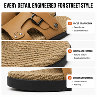 Chanclas Personalizadas OEM para Hombre, Suela Gruesa, Punta Abierta, Color Sólido, Sandalias Casuales de Verano para Playa, Interior y Exterior, Talla Grande, Fábrica China