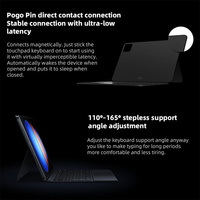 Yeni Pad 6S Pro 12.4'' Mini Kablosuz Kapasitif Bölünmüş Dokunmatik Yüzey Klavye, Tablet için Akıllı Düğme Bağımsız Kısayolları ile