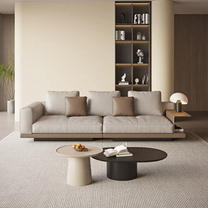 italian genuine leather minimalist straight sofa luxury high end cowhide couch for big and small living rooms - Product Image 1