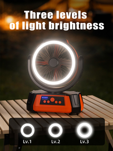 Weidasi Xách Tay 20000MAh Có Thể Sạc Lại Ngoài Trời Cắm Trại Fan USB Bảng Fan Với Ánh Sáng LED Và Ngân Hàng Điện Cho Lều - Product Image 6
