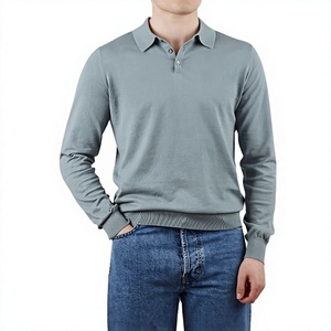 Chemise chinoise pour homme de haute qualité, avec logo personnalisé, 100% coton jersey, teinte unie, manches longues, respirante, 220g - Product Image 2