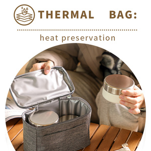 450ml 420ml 280ml colore personalizzato sottovuoto in acciaio inox 304 bocca larga a doppia parete isolato zuppa termica barattolo di cibo con sacchetto - Product Image 5