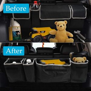 Organizador <span class=keywords><strong>de</strong></span> Maletero Personalizado <span class=keywords><strong>de</strong></span> Fábrica para Auto, Bolsa <span class=keywords><strong>de</strong></span> Almacenamiento Colgante Resistente con 4 Bolsillos Grandes y 3 Correas Ajustables <span class=keywords><strong>de</strong></span> Nylon - Product Image 4