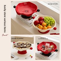 Assiette à fruits écologique, durable, de luxe léger, haut de gamme, en polypropylène, motif floral, qualité alimentaire, pour servir