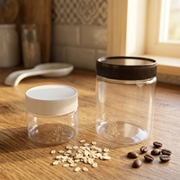 Bouteille de jus en PET en forme d'ours 3D mignonne, 100 ml, 500 ml, qualité alimentaire, sans BPA, transparente, avec couvercle en aluminium, anti-fuite, vente en gros