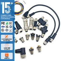 Prise d'alimentation M12 DIN en laiton IP67, femelle, codée S, 3 broches, avec fils pour usage automobile