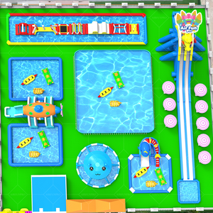 Équipement de jeux aquatiques commerciaux, parc aquatique gonflable mobile sur terre avec grand <span class=keywords><strong>toboggan</strong></span> aquatique <span class=keywords><strong>pour</strong></span> adultes - Product Image 4