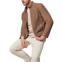 Veste en cuir de style anglais de haute qualité pour hommes, coupe slim, à carreaux, réversible avec fermeture éclair, pour l'automne et l'hiver