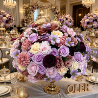 Boule de fleurs artificielle personnalisée en soie de 60 cm, rose et orchidée, pour centres de table de mariage, décorations haut de gamme faites à la main pour la Saint-Valentin et les remises de diplômes