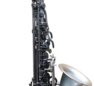 Saxophone alto Mi bémol Eastern Music, corps nickelé noir mat, avec coussinets et ressorts italiens - Product Image 3