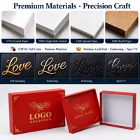 Boîte de luxe personnalisée à couverture rigide pour bijoux et cosmétiques, emballage cadeau, boîte rigide pour collier d'aromathérapie avec estampe dorée.