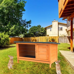 2023 sıcak <span class=keywords><strong>Pet</strong></span> kafesleri düşük fiyat bahçe açık ahşap tavşan kafesi - Product Image 1