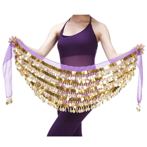 Cinturón de Danza del Vientre con Lentejuelas en Capas y Monedas Doradas para Mujer - Product Image 3