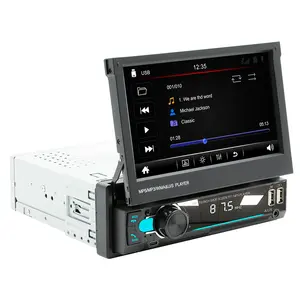 Bestree neues Modell Auto Elektronik Handbuch versenkbar 7 Zoll Touchscreen 1 Din Auto Stereo MP5 Spiegel Link Dual USB Auto MP5