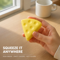 Jouet anti-stress en forme de tranches de fromage, jouet sensoriel souple en TPR, simulation alimentaire, jouet de décompression pour enfants et adultes