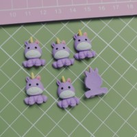 Mini cabochons en résine à dos plat, motifs animaux de dessin animé licorne mignons, pour scrapbooking, bricolage, accessoires pour mariages, fêtes et épingles à cheveux